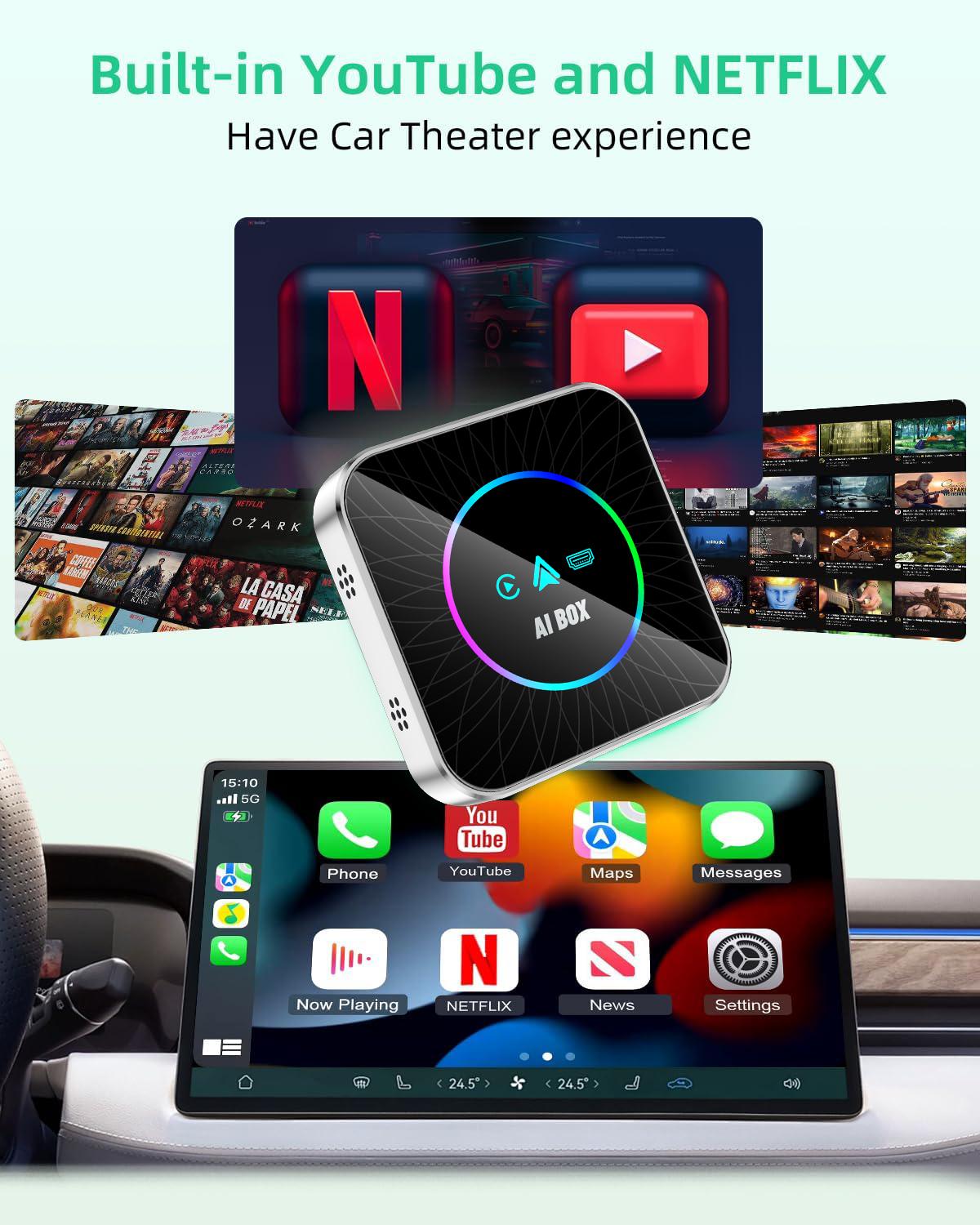 【Yurnlv】2026 Carplay Adapter - Stream Netflix/YouTube/TikTok to your car!