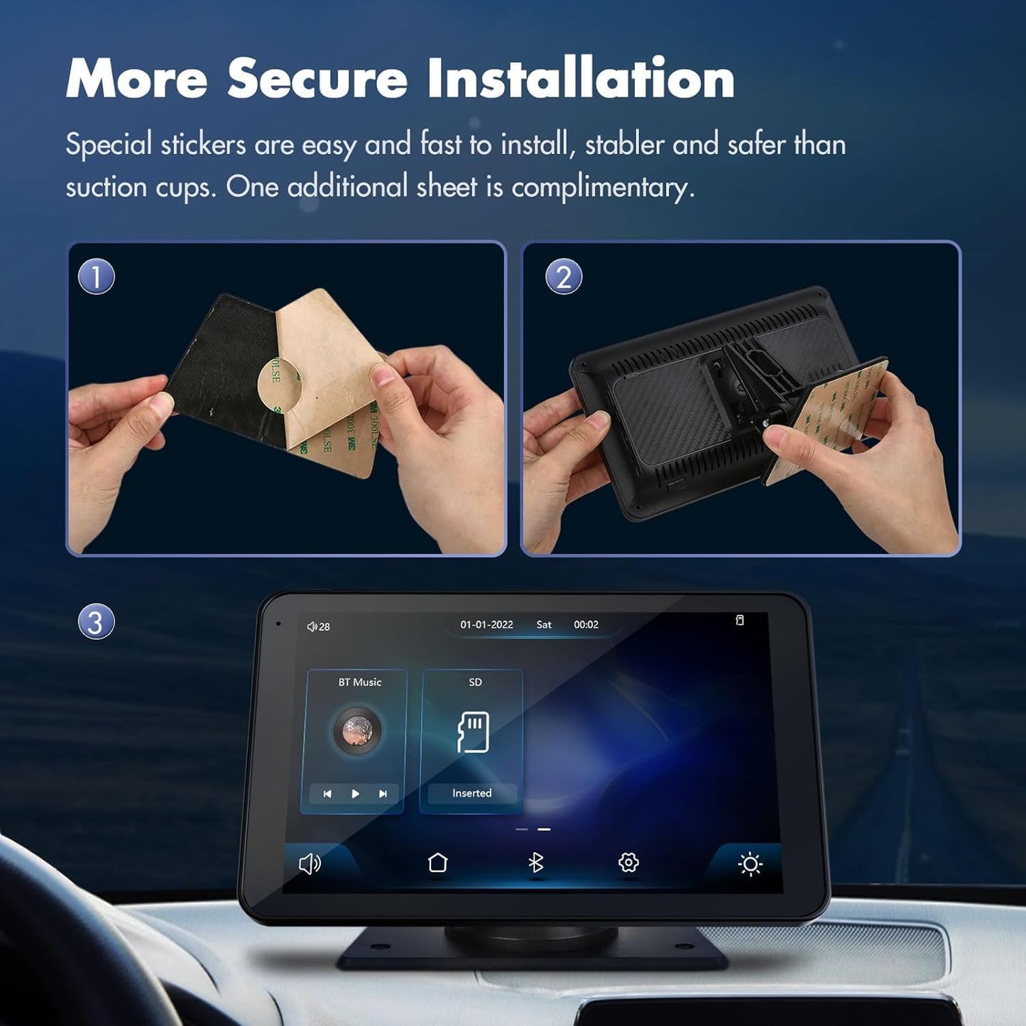 Wireless Portable Carplay Screen for Any Car