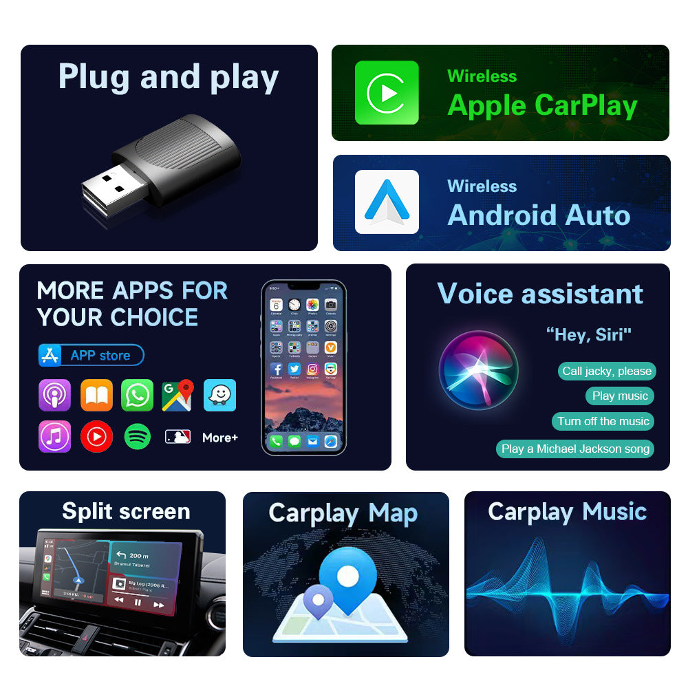 2025 Wireless carplay Adapter for iPhone/Android
