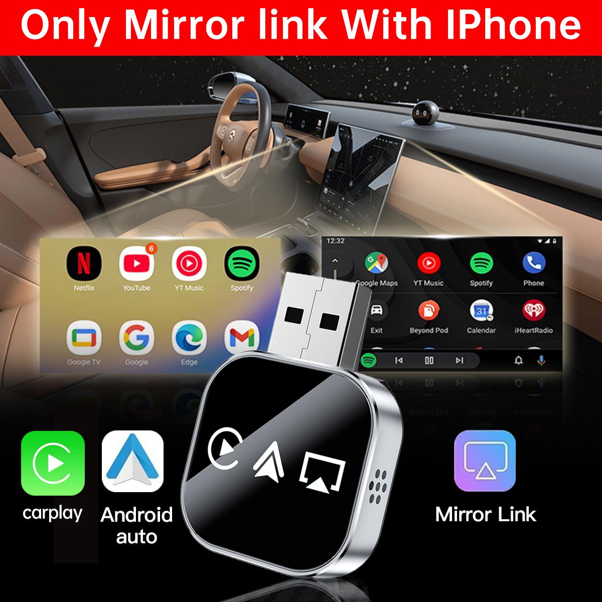 【Yurnlv】3 in 1 Wireless Carplay Mirror Link Adapter