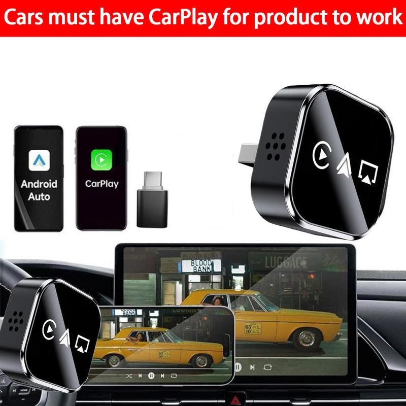 2026 Upgrade 4-in-1 Wireless CarPlay Adapter - Mirror Link/AirPlay, Instant Wired to Wireless, Plug & Play Mini Stable Design