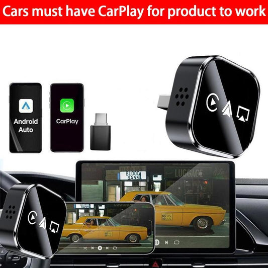 2026 Upgrade 4-in-1 Wireless CarPlay Adapter - Mirror Link/AirPlay, Instant Wired to Wireless, Plug & Play Mini Stable Design