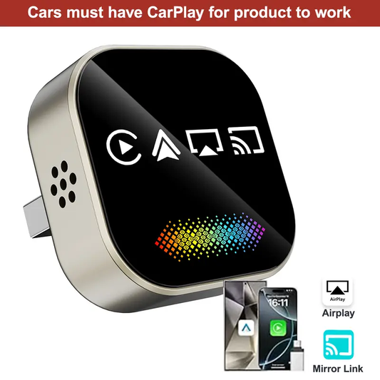 2026 Upgrade 4-in-1 Wireless CarPlay Adapter - Mirror Link/AirPlay, Instant Wired to Wireless, Plug & Play Mini Stable Design