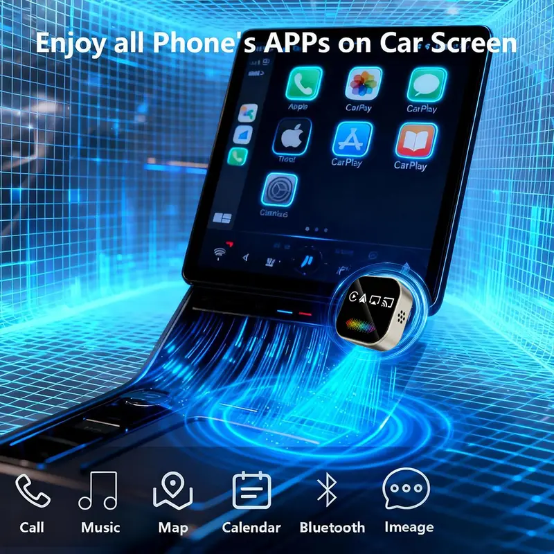 2026 Upgrade 4-in-1 Wireless CarPlay Adapter - Mirror Link/AirPlay, Instant Wired to Wireless, Plug & Play Mini Stable Design