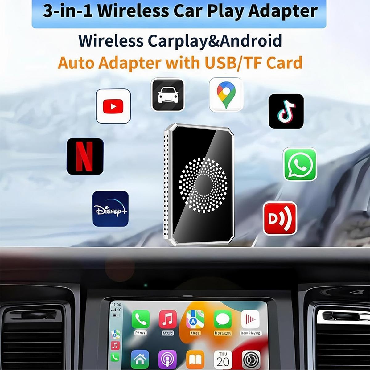 Yurnlv】2026 Carplay Adapter - Stream Netflix/YouTube/TikTok to