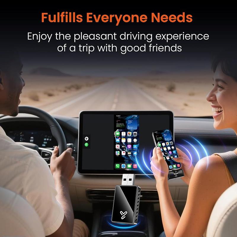 2026 Upgrade 3-in-1 Wireless CarPlay Adapter - Mirror Link/AirPlay, Instant Wired to Wireless, Plug & Play Mini Stable Design