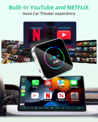 【Yurnlv】2026 Carplay Adapter - Stream Netflix/YouTube/TikTok to your car!
