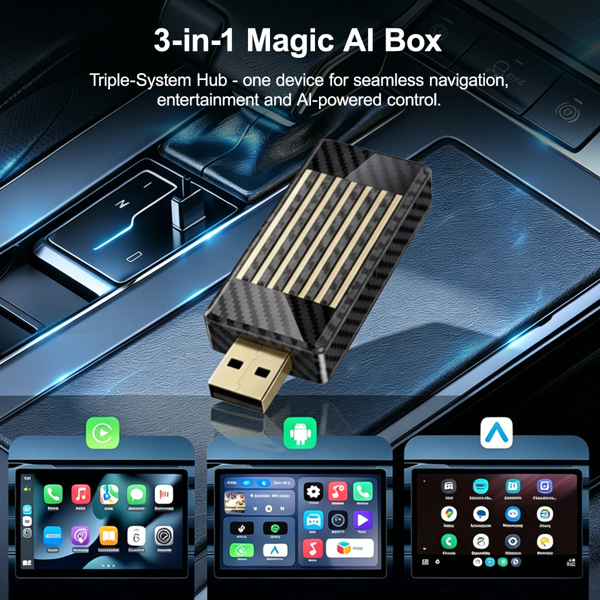 Mini Al Box -4 in 1 Wireless CarPlay and Android Auto Adapter
