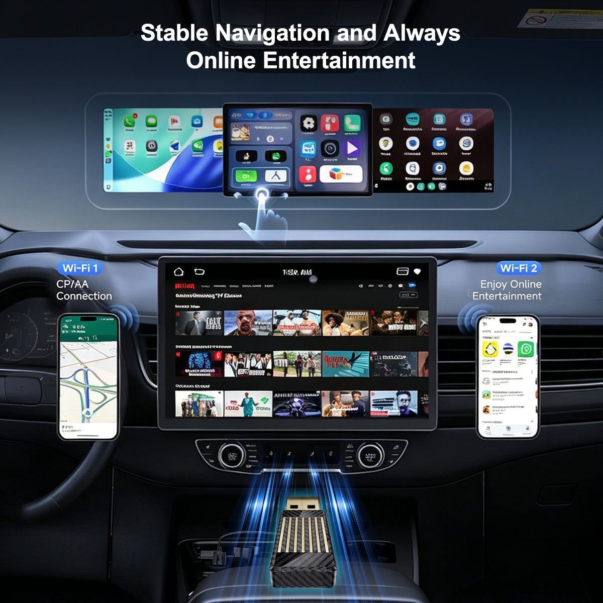 Mini Al Box -4 in 1 Wireless CarPlay and Android Auto Adapter