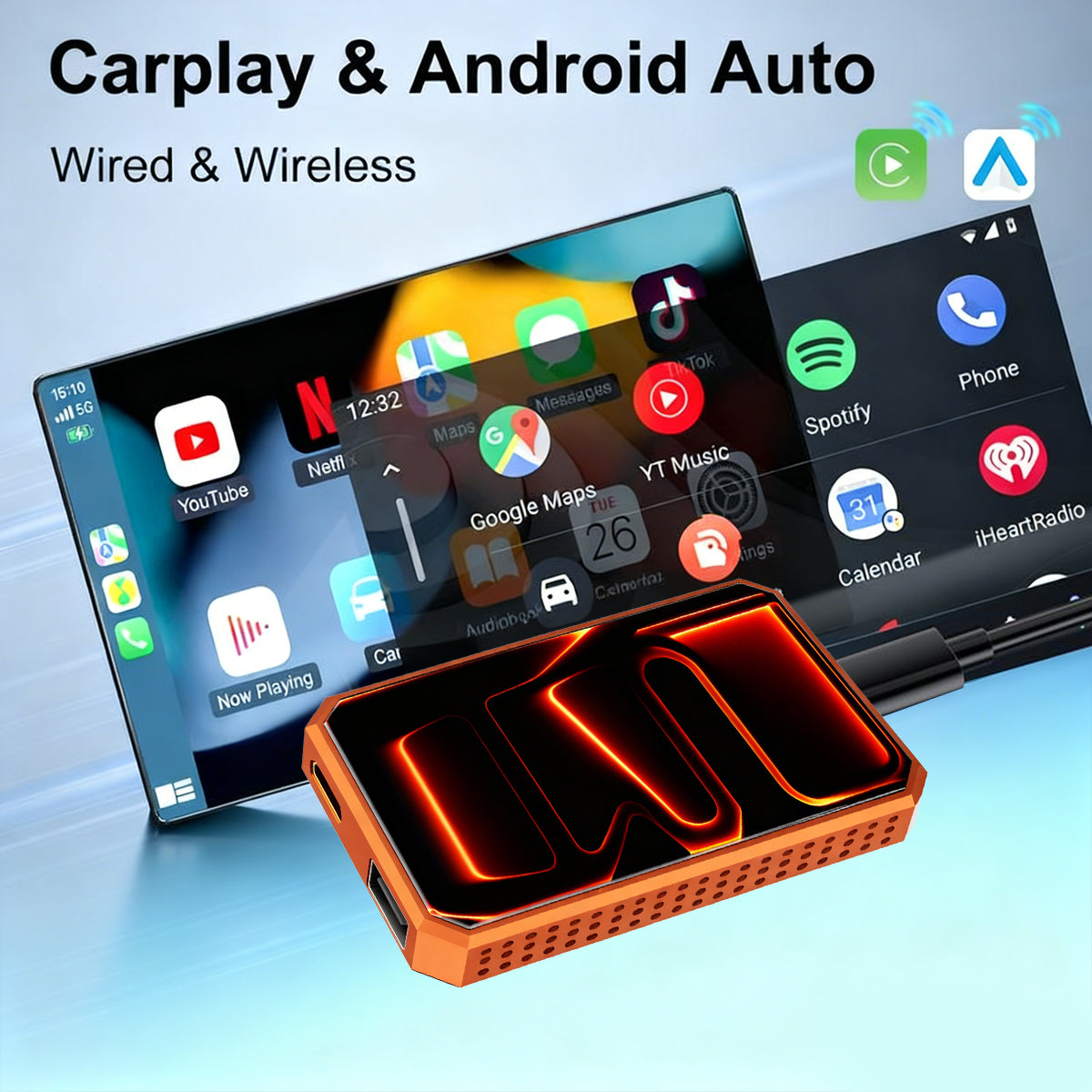 【Yurnlv】2026 Carplay Adapter - Stream Netflix/YouTube/TikTok to your car!