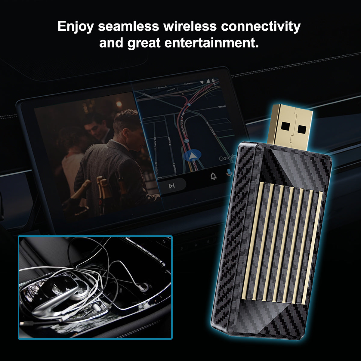 Mini Al Box -4 in 1 Wireless CarPlay and Android Auto Adapter