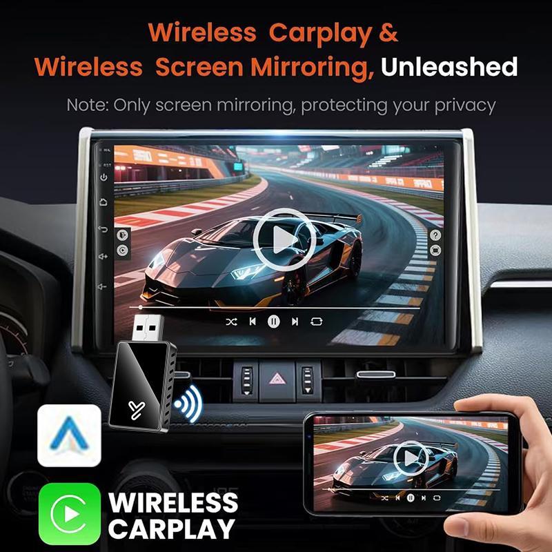 2026 Upgrade 3-in-1 Wireless CarPlay Adapter - Mirror Link/AirPlay, Instant Wired to Wireless, Plug & Play Mini Stable Design